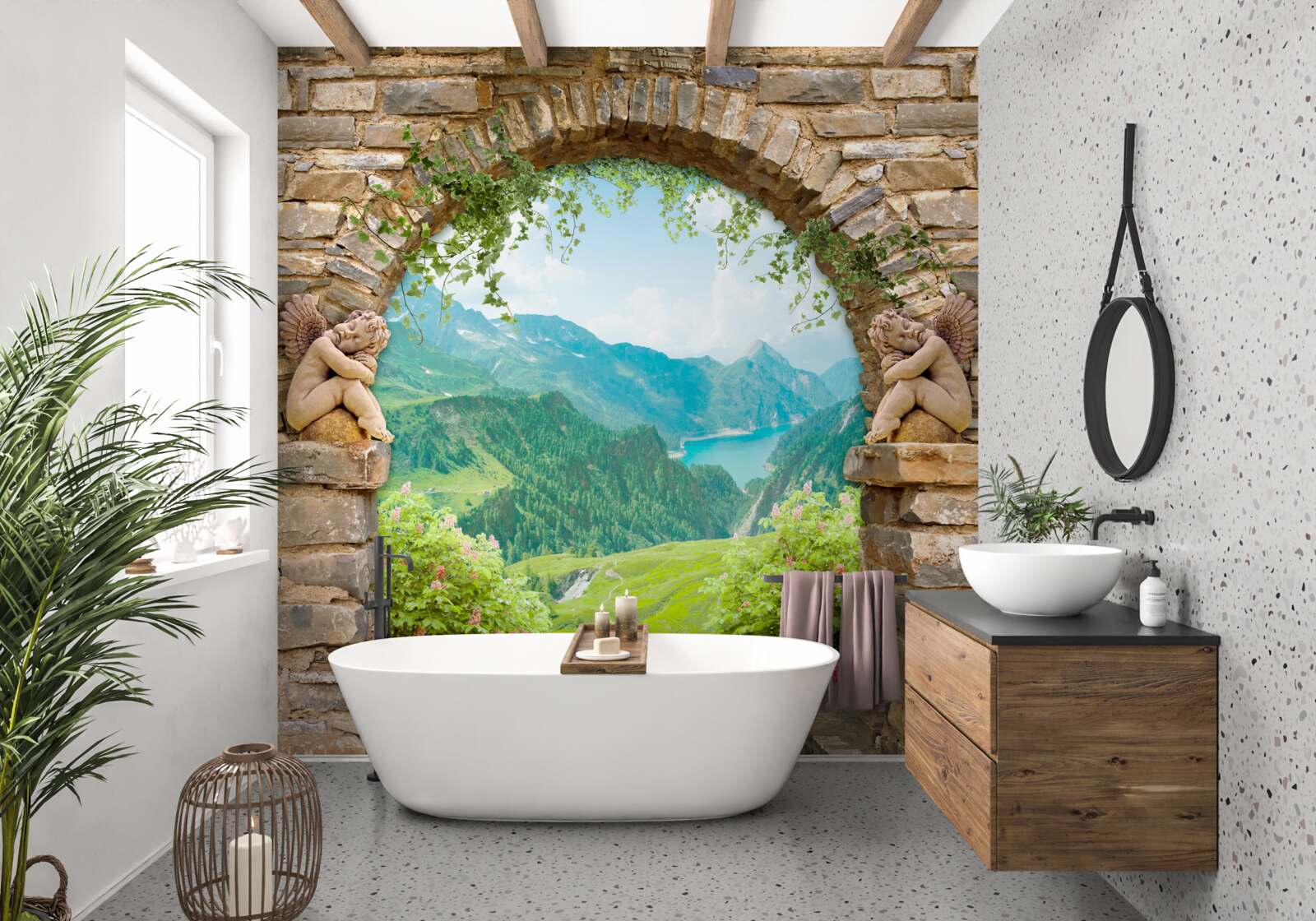 Fototapeta starý kamenný oblúk s obrázky a panorámy