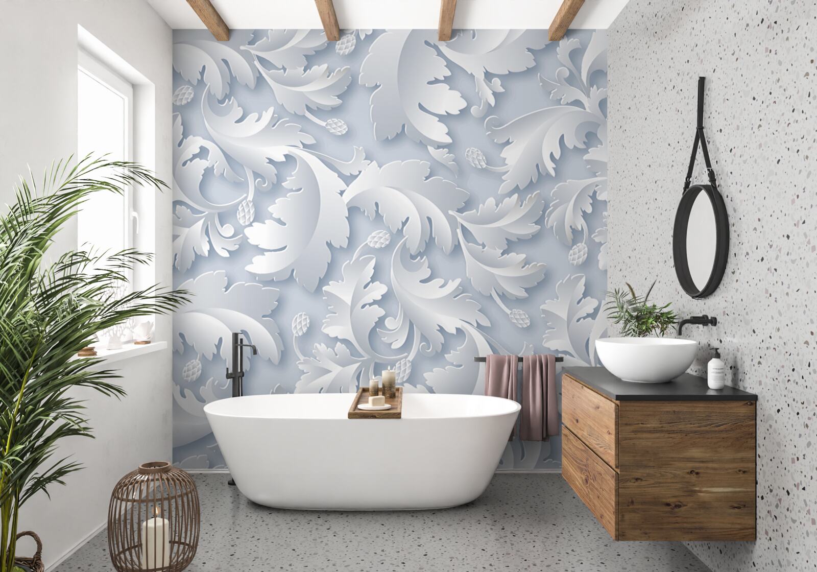 Fototapeta abstrakcie sú biele a striebornými písmenami