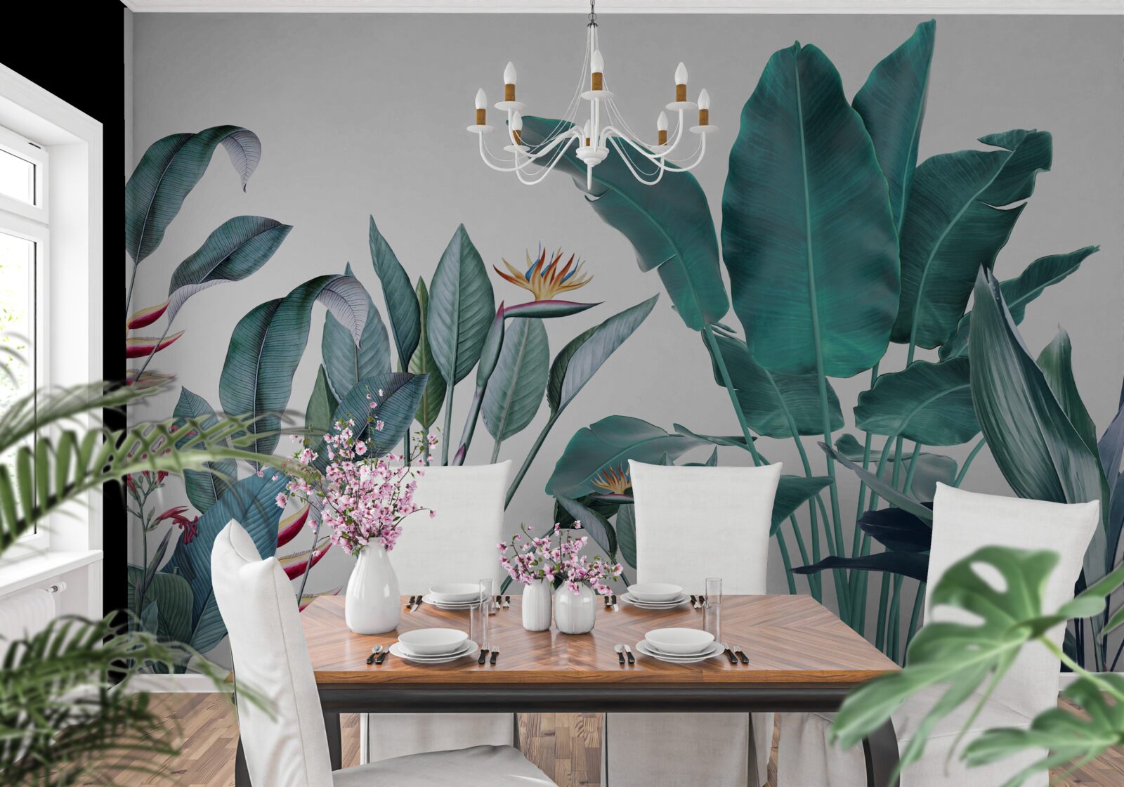 Fototapeta zelené kvety v dymovej tropoche