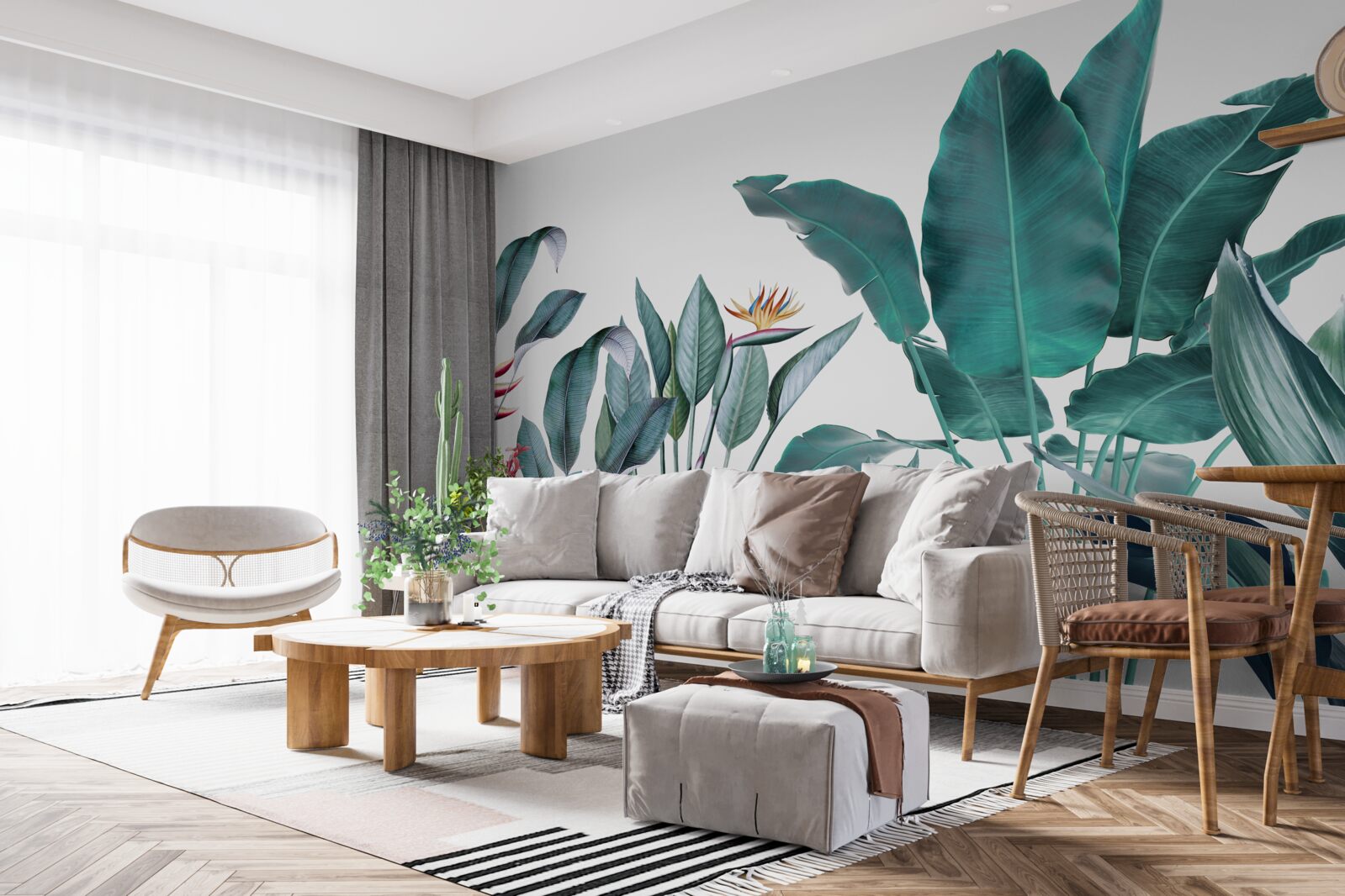 Fototapeta zelené kvety v dymovej tropoche