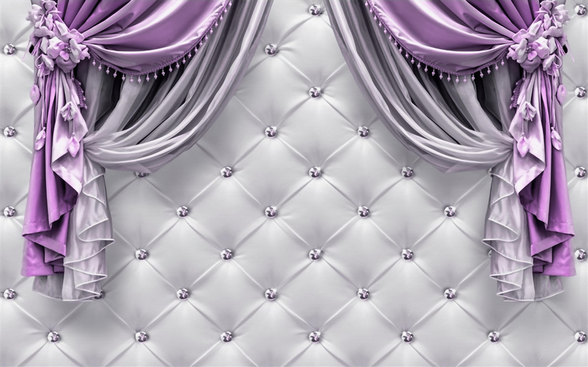 Fototapeta mäkké biele leto a fialové závesy