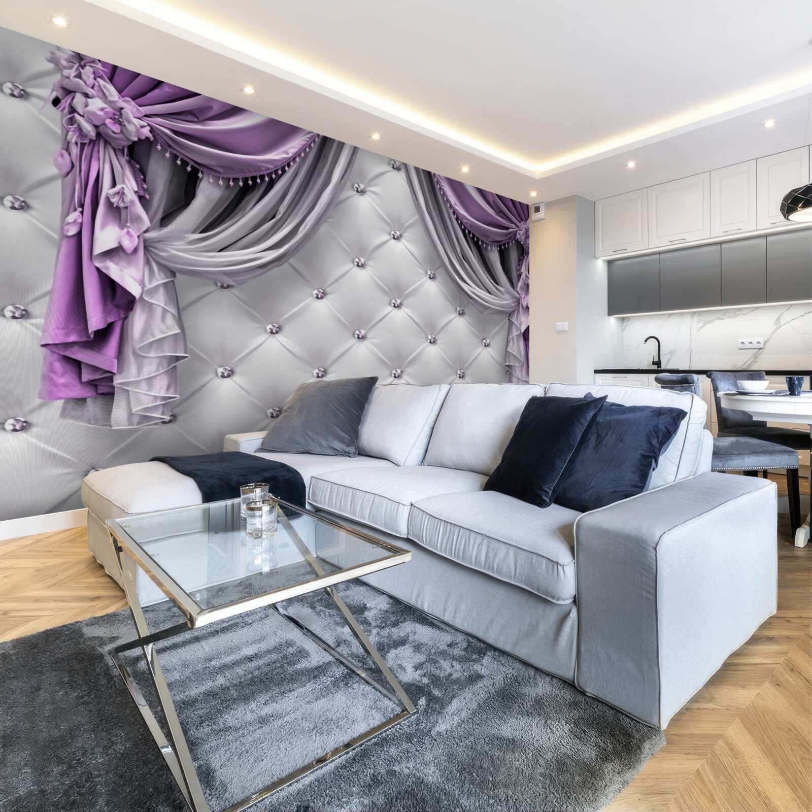 Fototapeta mäkké biele leto a fialové závesy