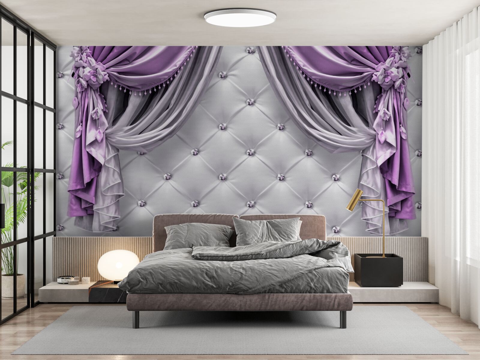 Fototapeta mäkké biele leto a fialové závesy