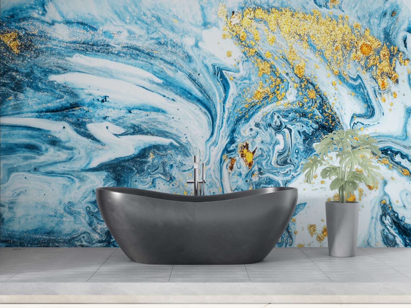 Fototapeta studená, kalné vody so snehom