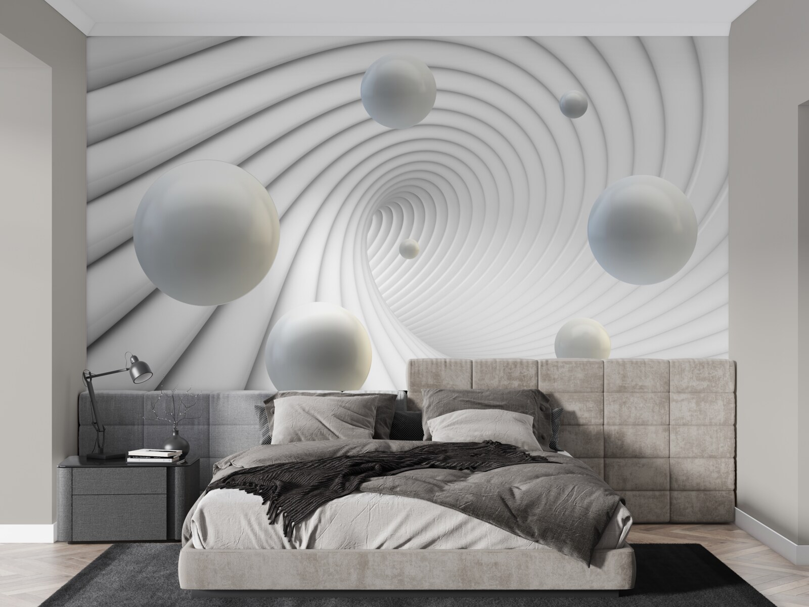 Fototapeta plávajúce guľôčky vo vortexe