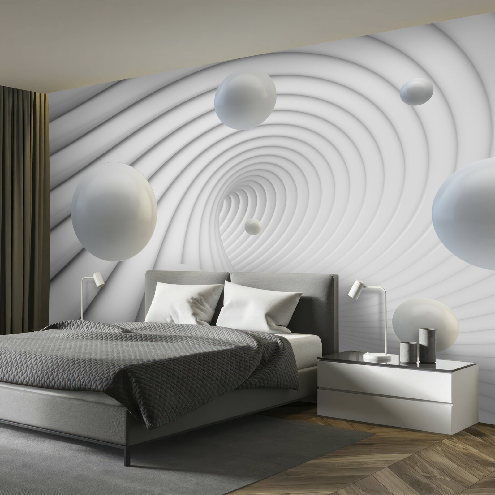 Fototapeta plávajúce guľôčky vo vortexe