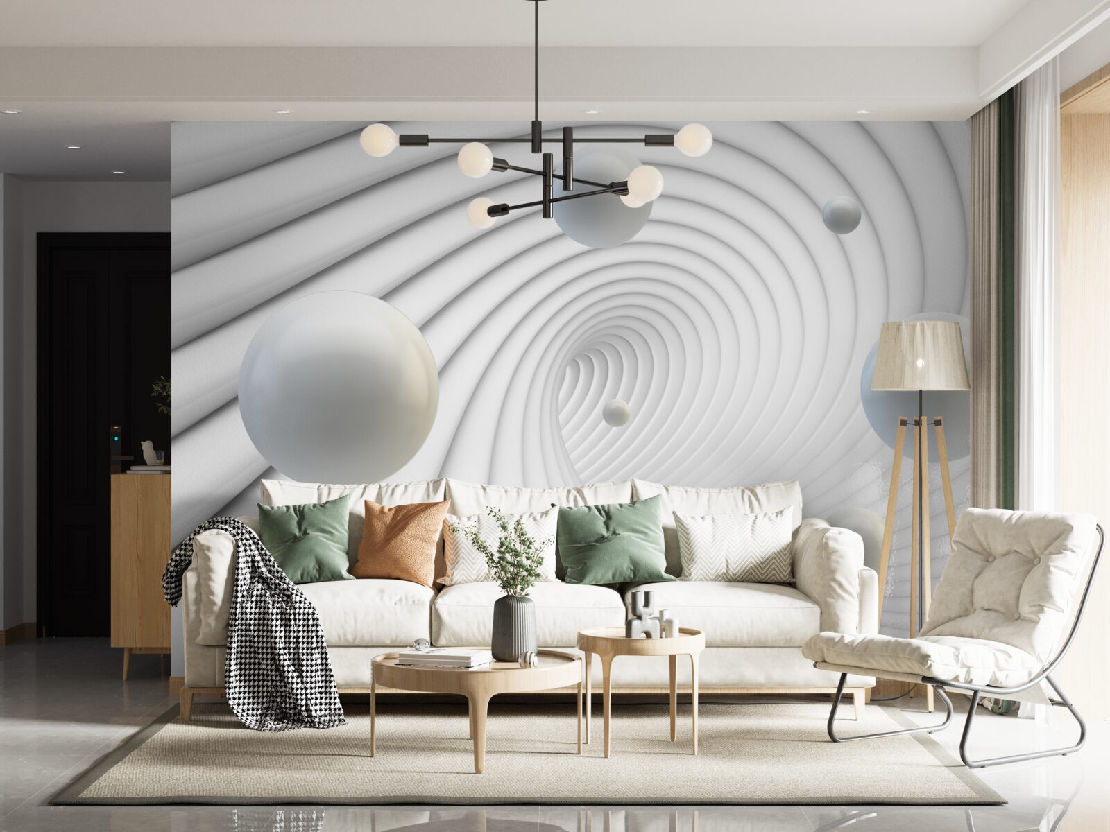 Fototapeta plávajúce guľôčky vo vortexe