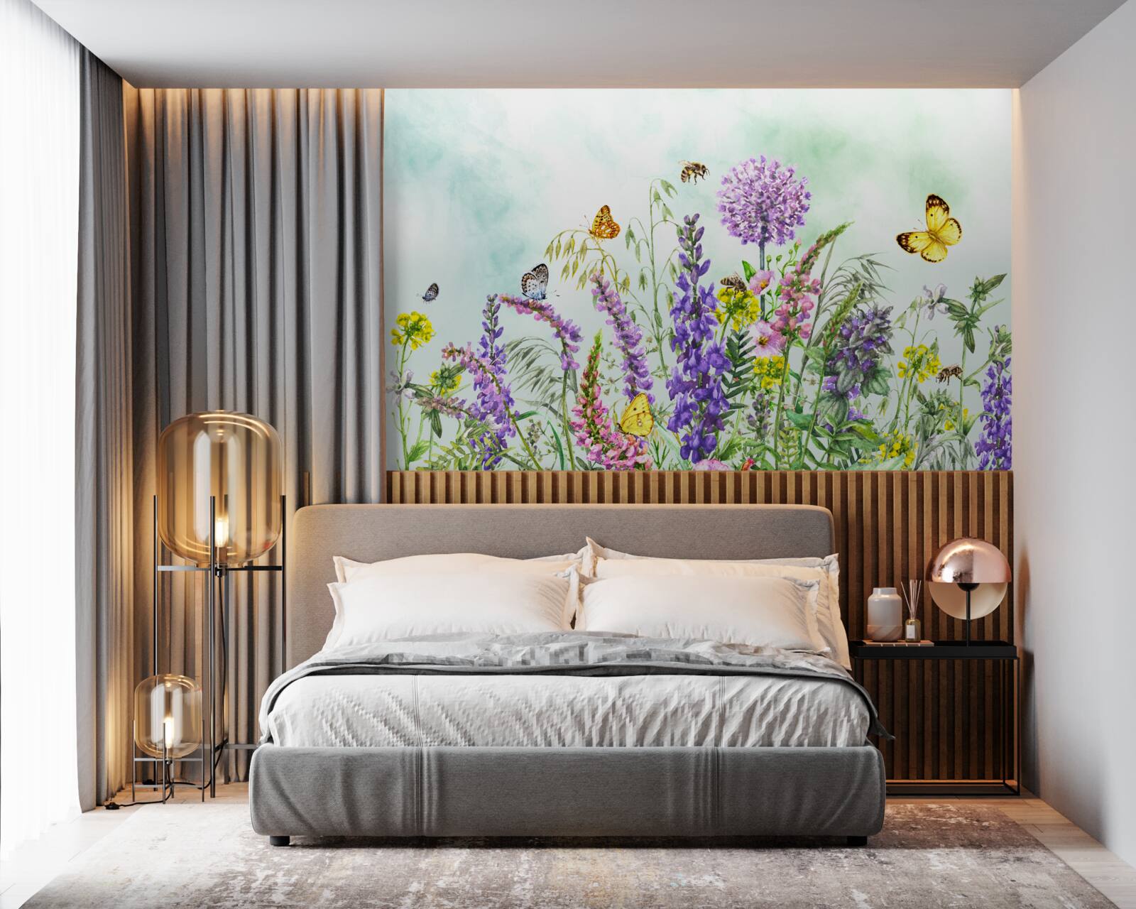 Fototapeta lúčne rastliny v lete pod jasou oblohou