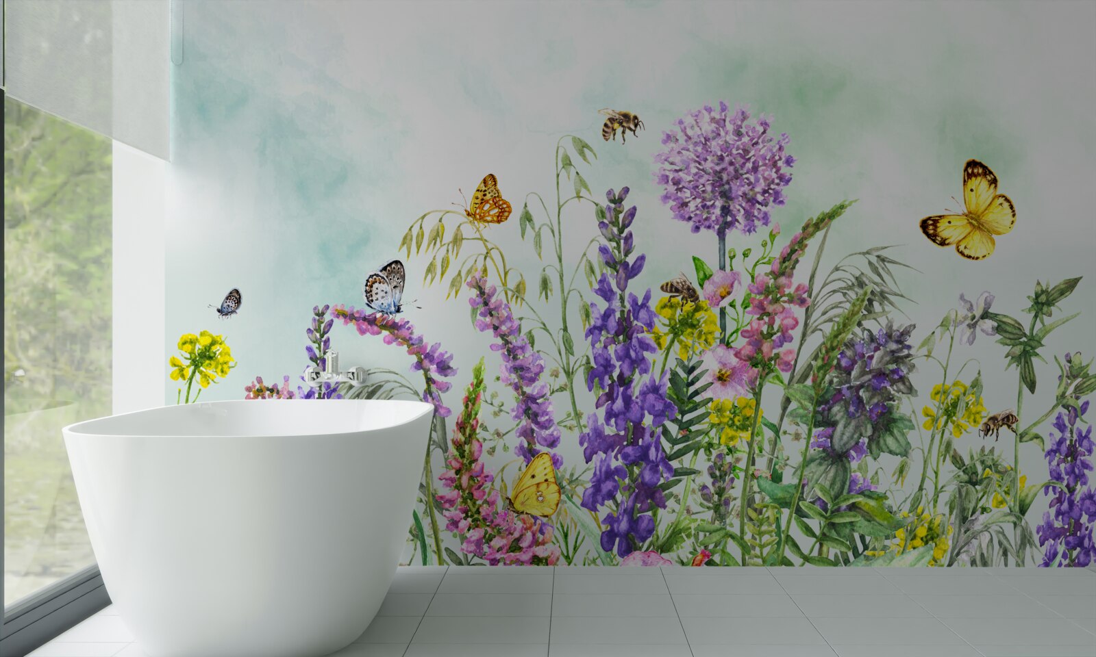 Fototapeta lúčne rastliny v lete pod jasou oblohou