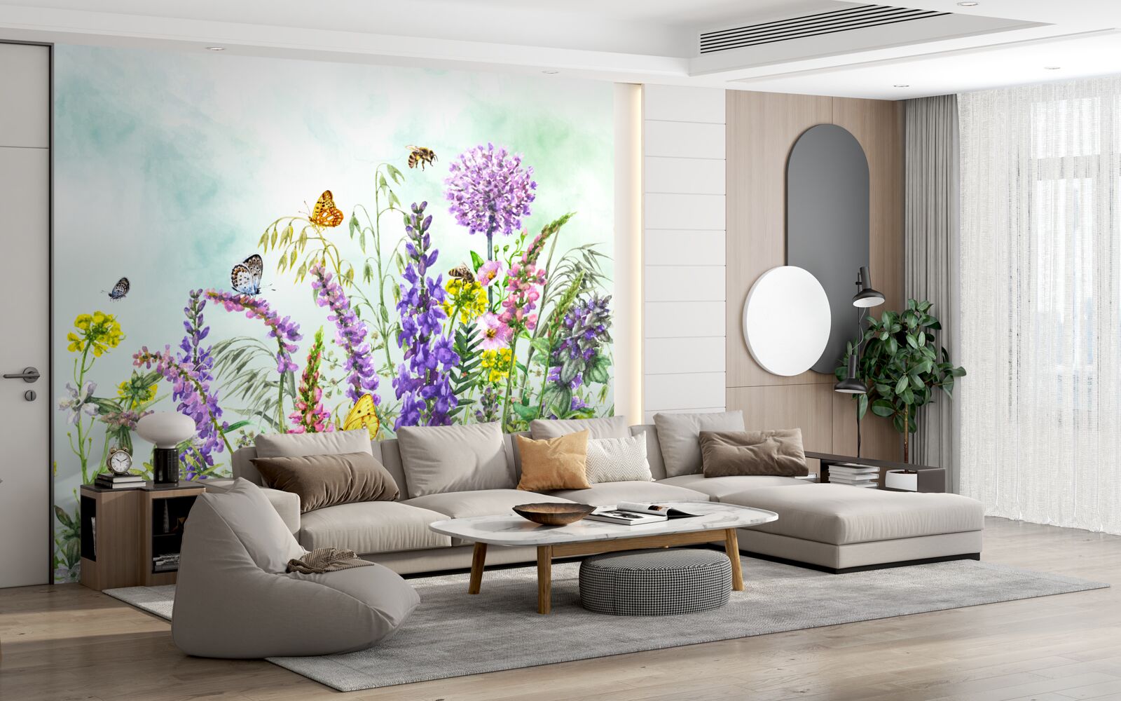 Fototapeta lúčne rastliny v lete pod jasou oblohou