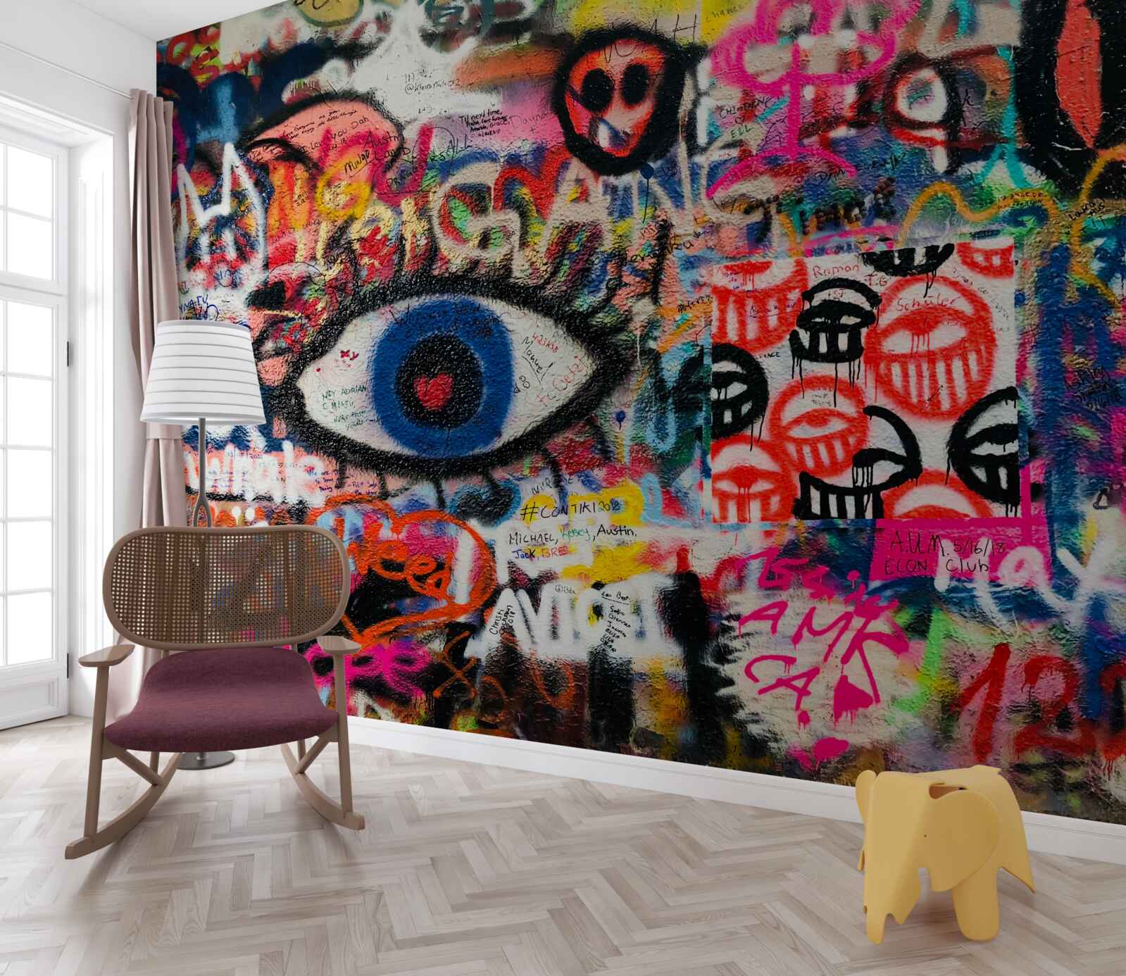 Fototapeta dúhové graffiti kompozície