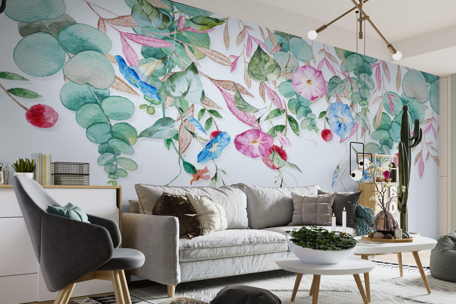 Fototapeta voňavá kombinácia zelene a kvetov