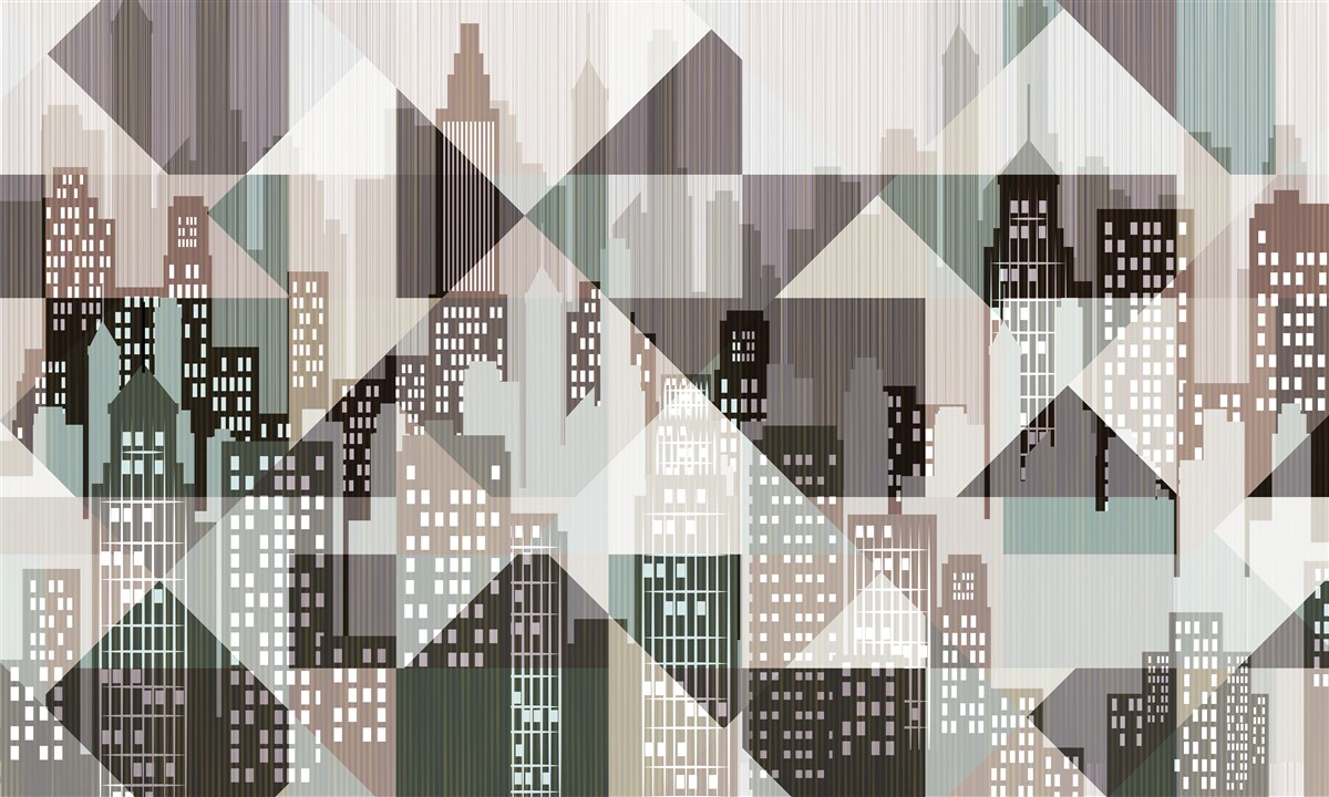 Fototapeta domy v abstraktnom štýle