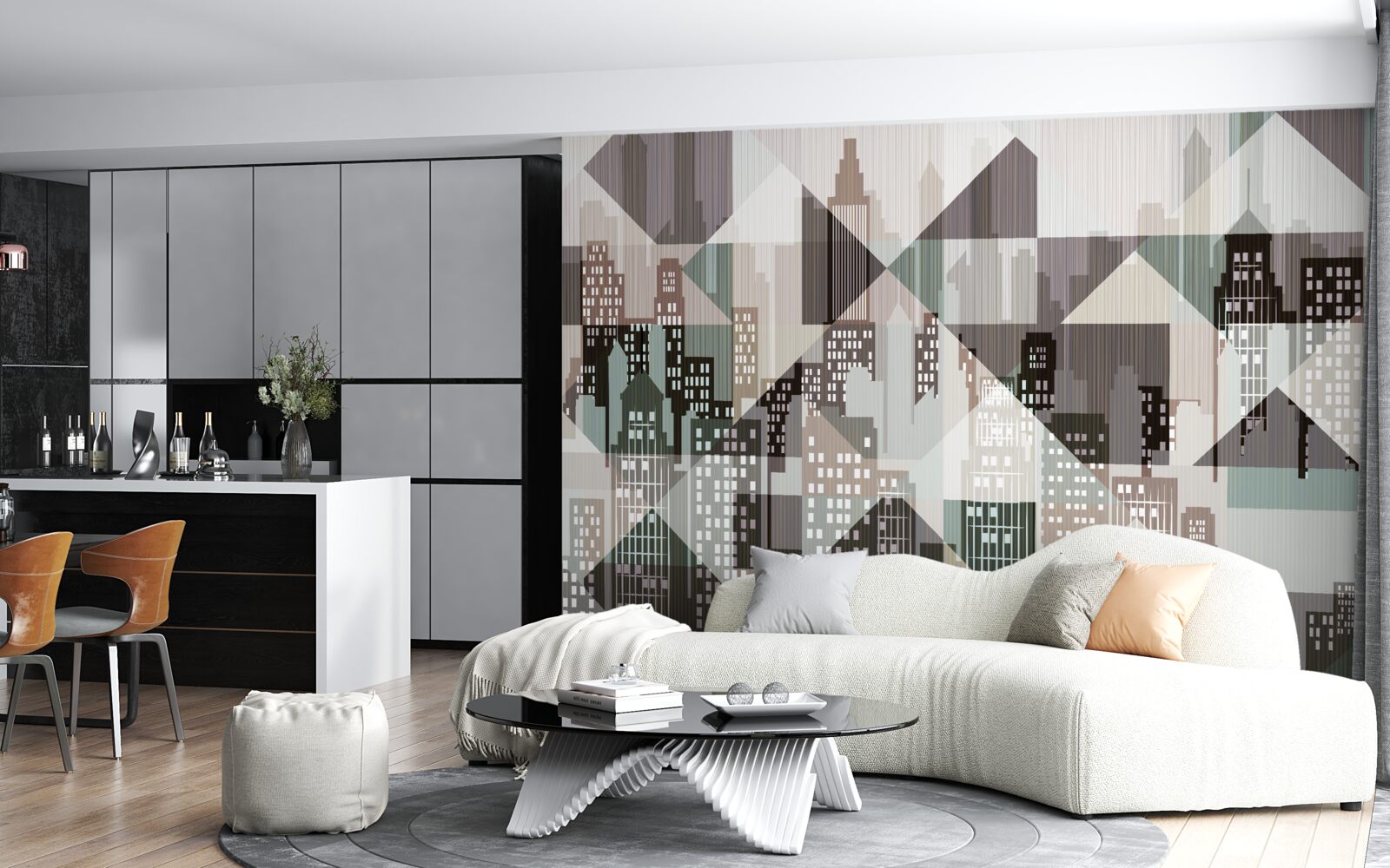 Fototapeta domy v abstraktnom štýle