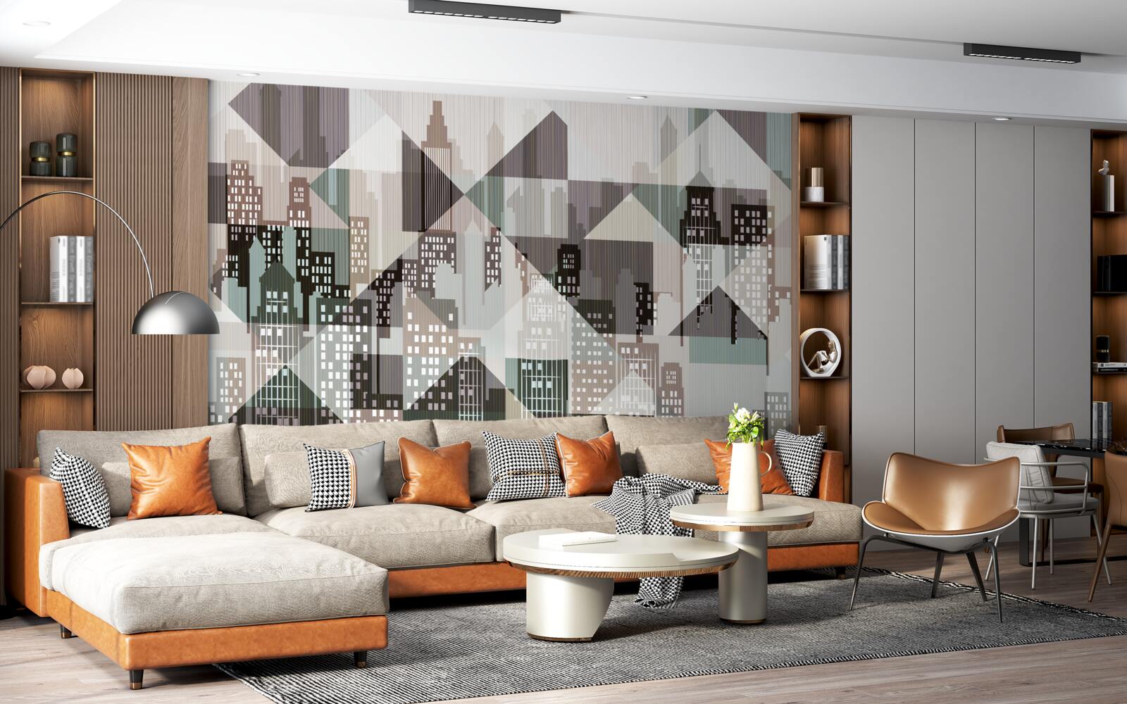 Fototapeta domy v abstraktnom štýle