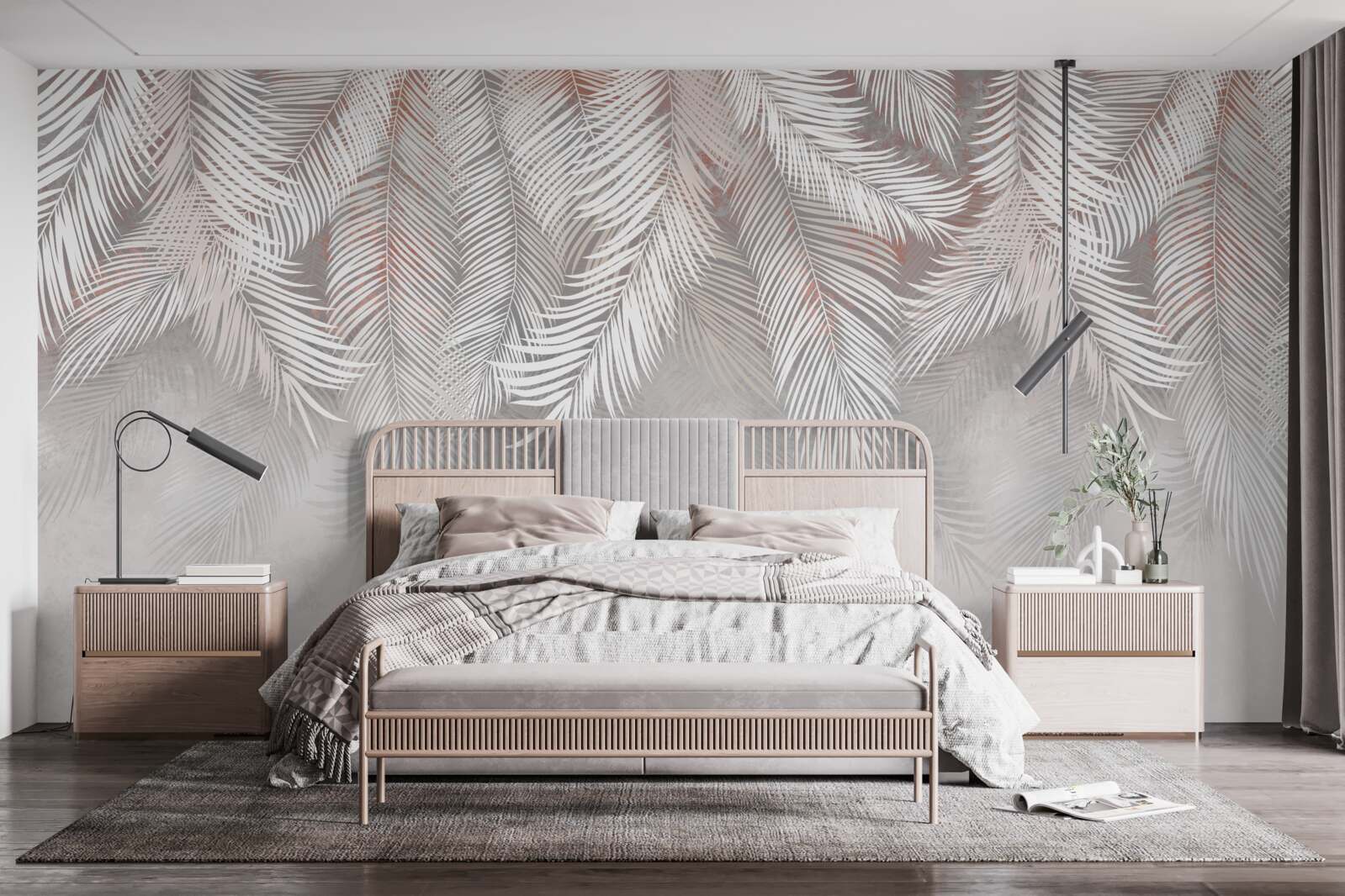 Fototapeta svetlosivé konáre papradí