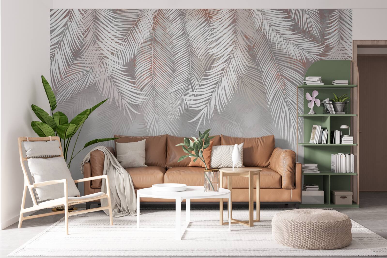 Fototapeta svetlosivé konáre papradí