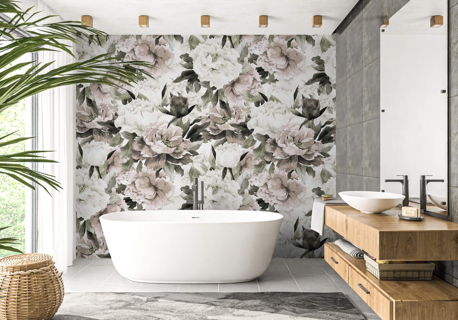 Fototapeta svetelné puky v kvetinovom aranžmáne