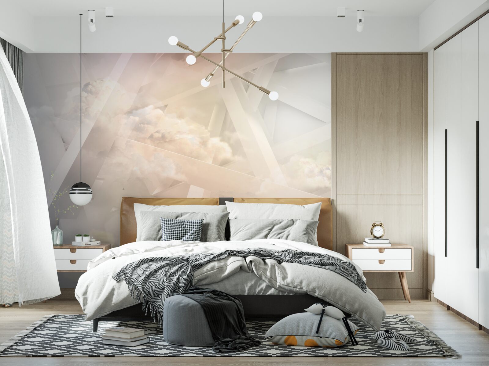 Fototapeta abstraktné svetelné tvary a svetelné oblaky