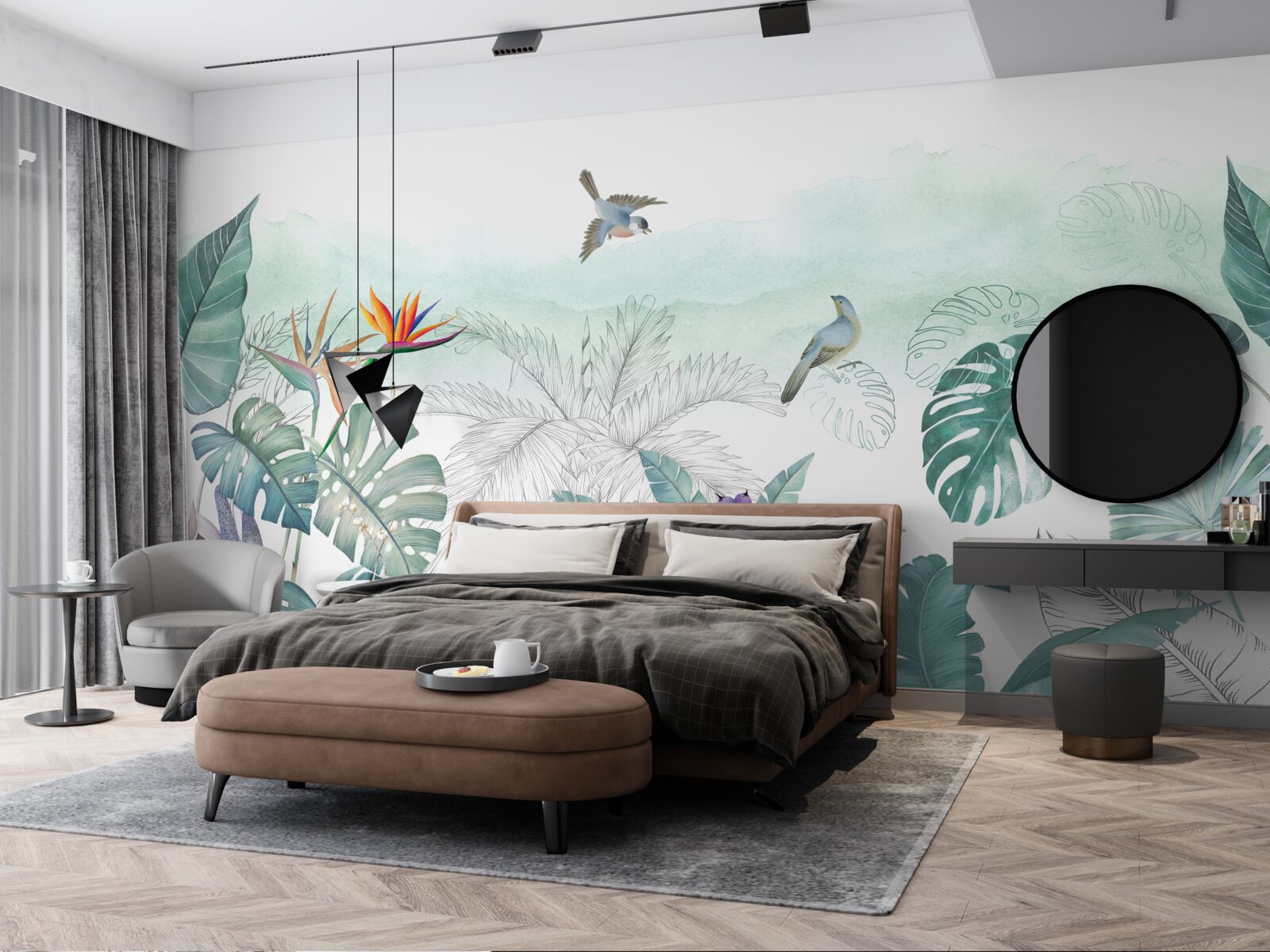 Fototapeta zelený zoznam tropickej vegetácie