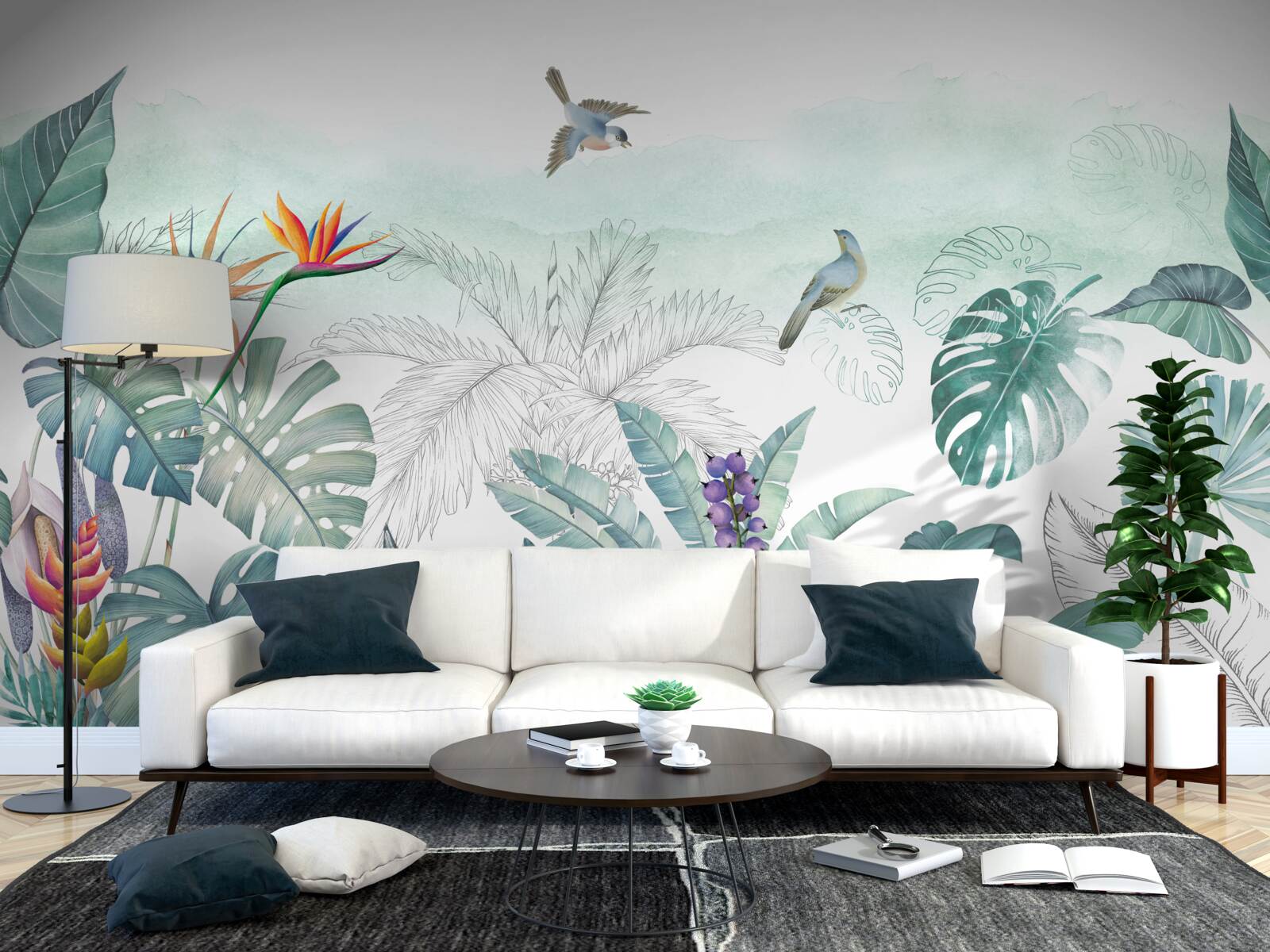 Fototapeta zelený zoznam tropickej vegetácie