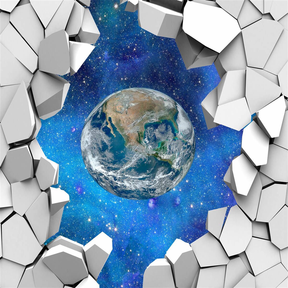 Fototapeta kamenný múr a planéta Zem