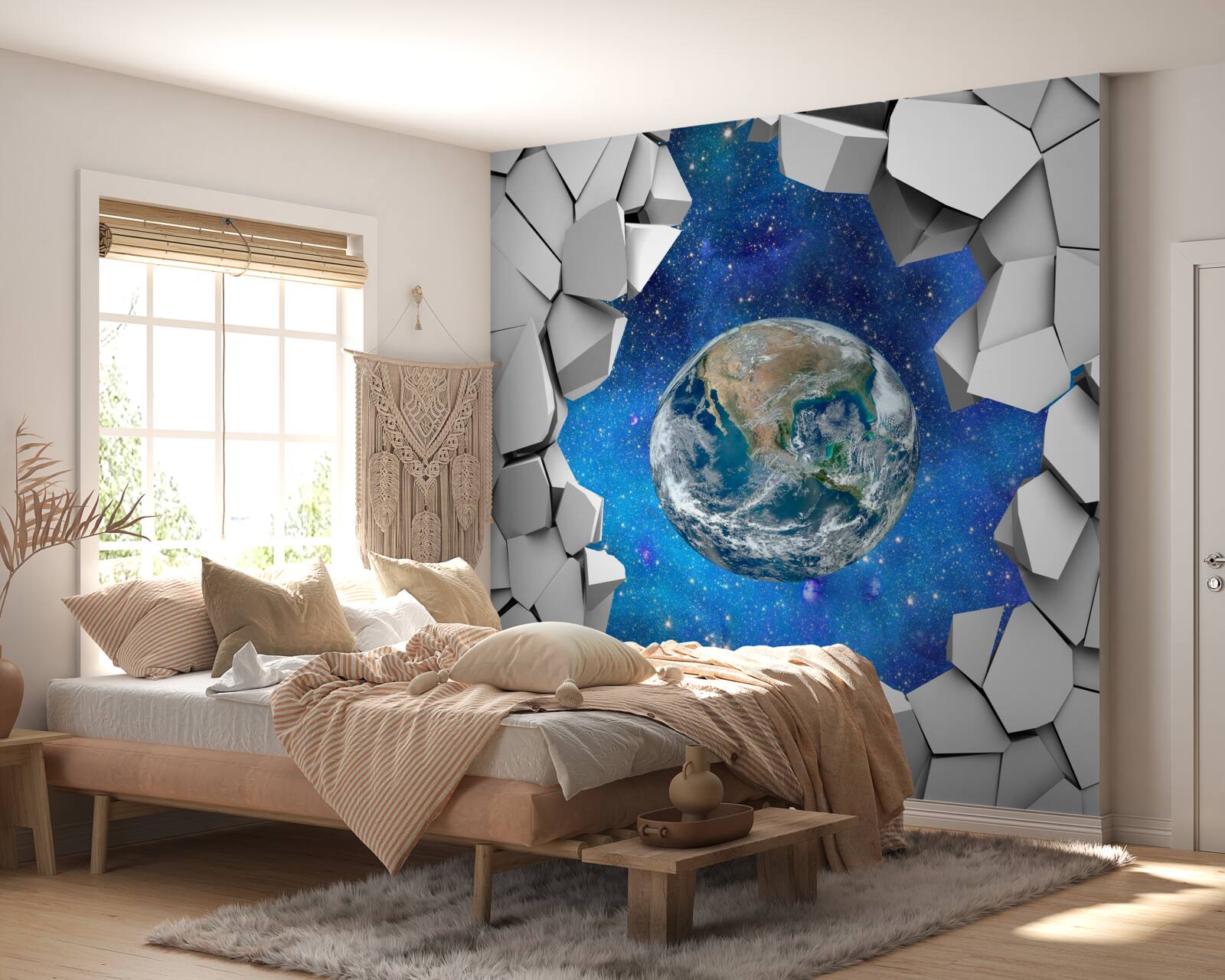 Fototapeta kamenný múr a planéta Zem