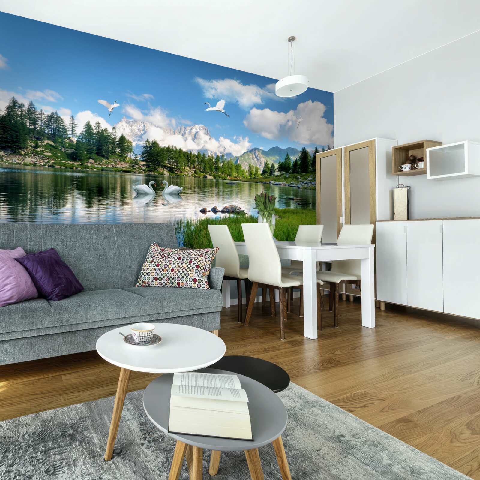 Fototapeta letný deň pokojné jazerá v horách