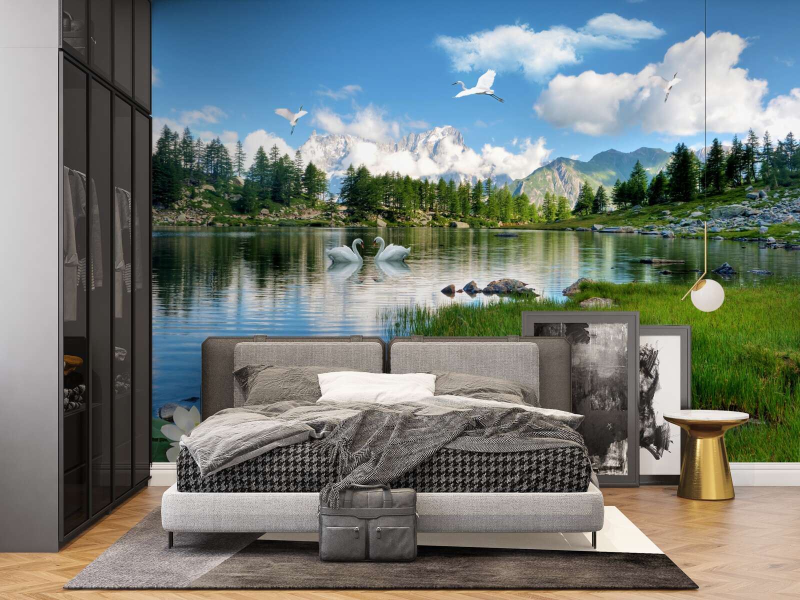 Fototapeta letný deň pokojné jazerá v horách