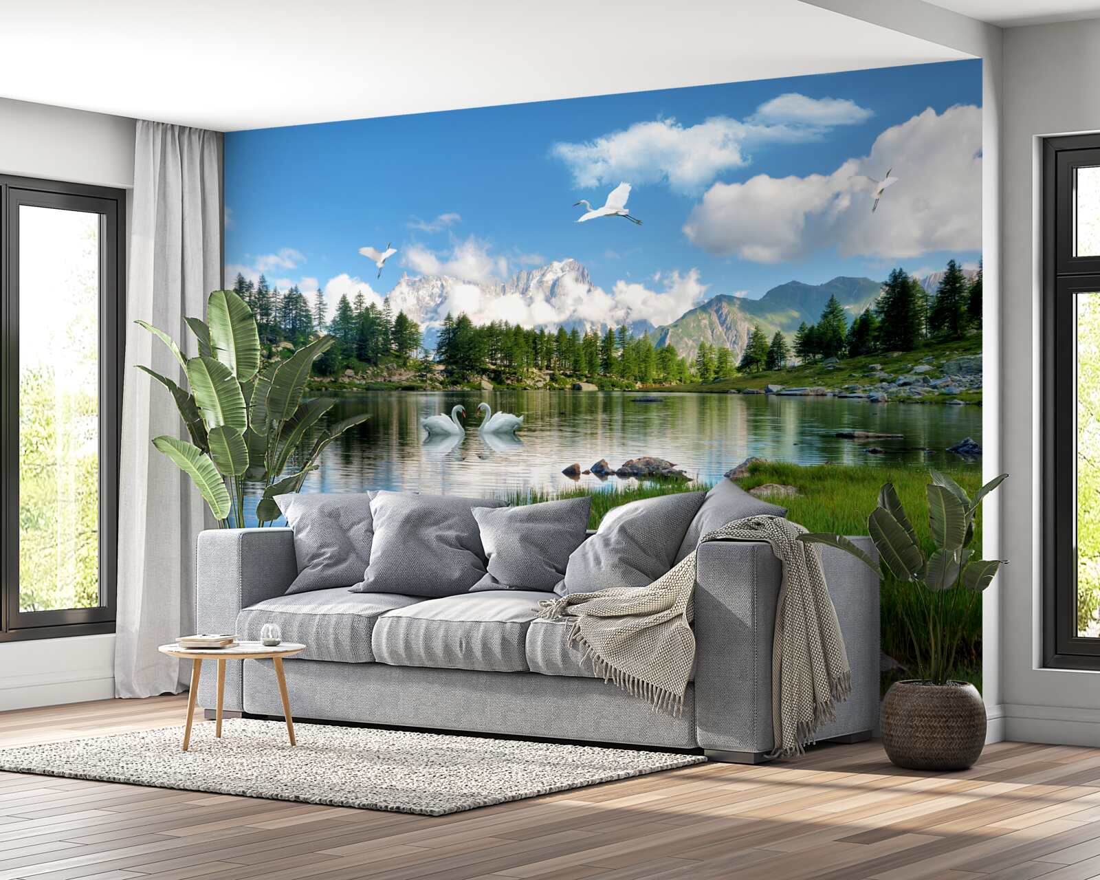 Fototapeta letný deň pokojné jazerá v horách