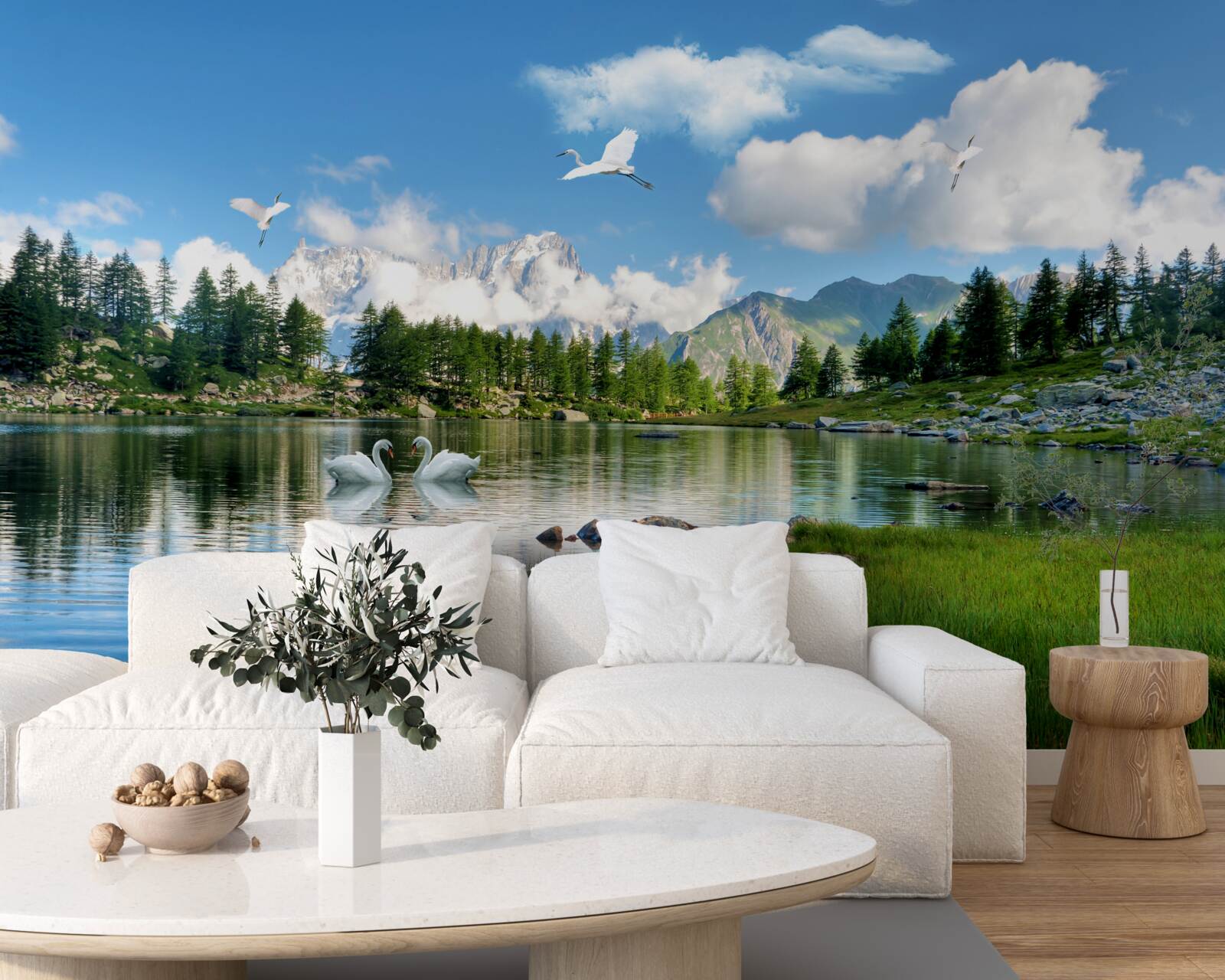 Fototapeta letný deň pokojné jazerá v horách