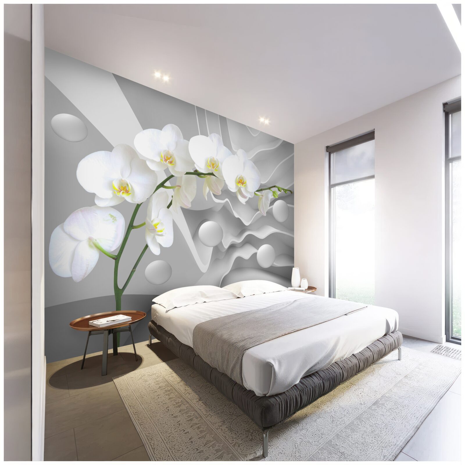 Fototapeta abstrakcia pôvabnej bielej orchidey