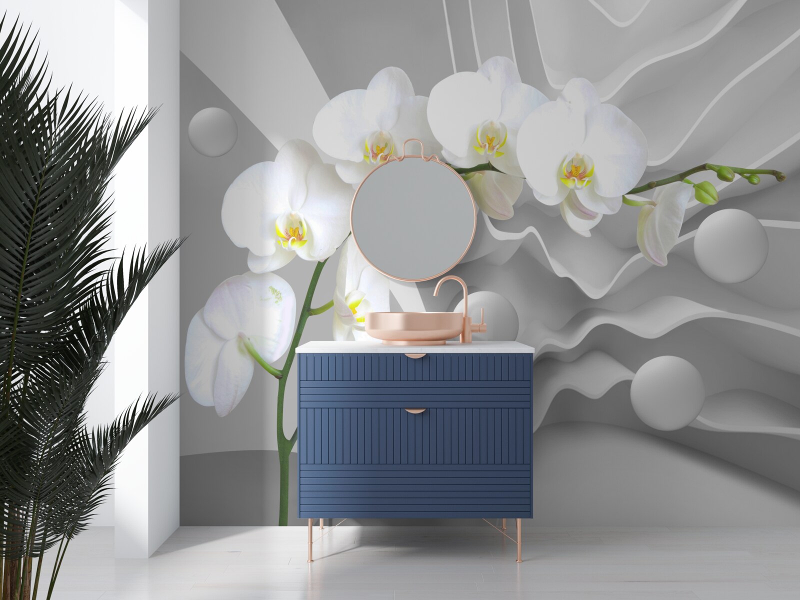 Fototapeta abstrakcia pôvabnej bielej orchidey