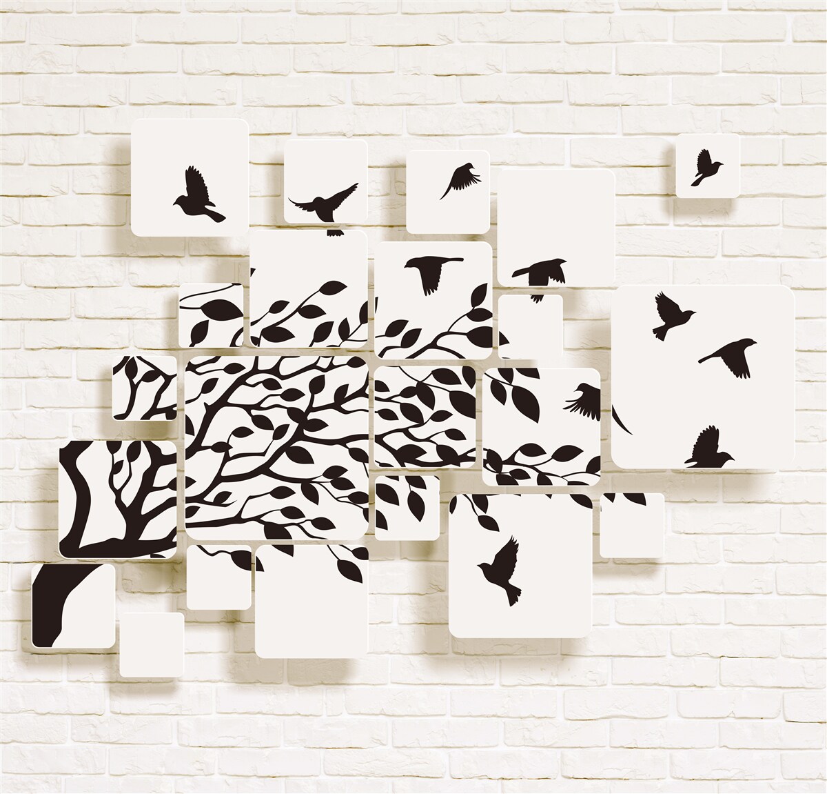 Fototapeta vtáky opúšťajú strom v poryve vetra