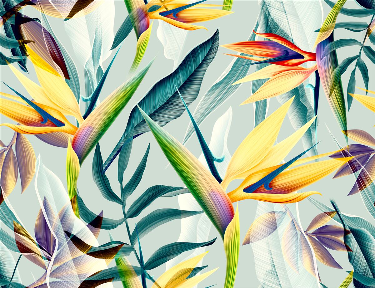 Fototapeta zoznamy rôznych farieb v tropickom lese