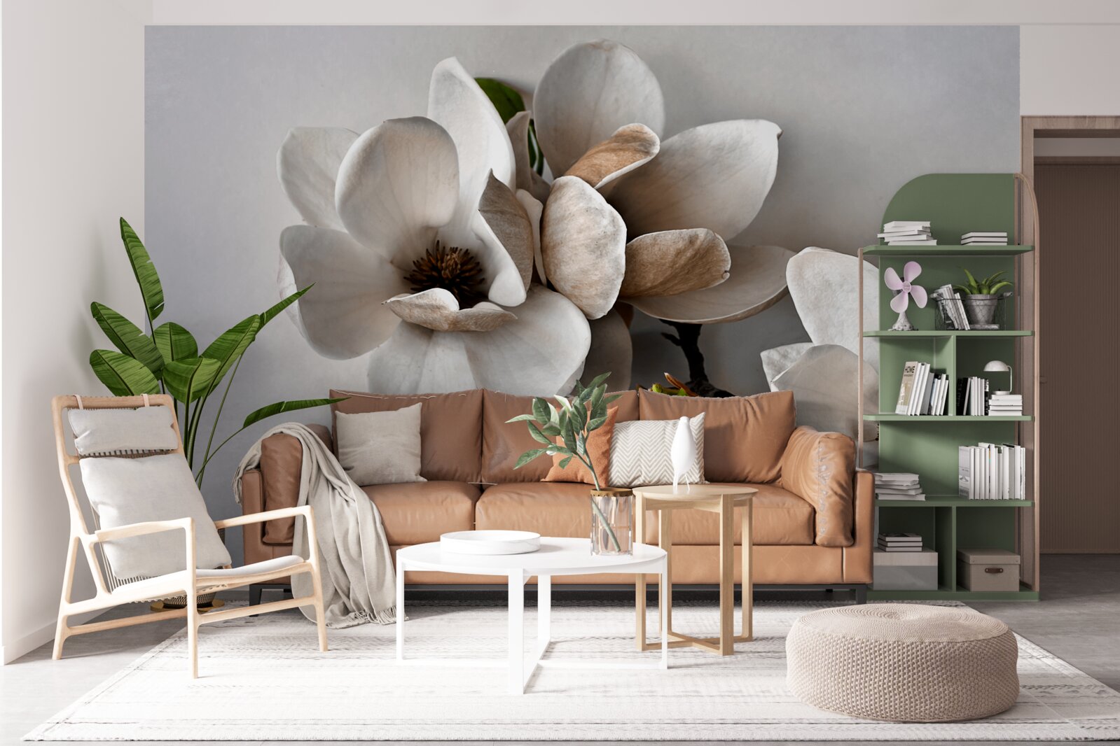 Fototapeta Vetvy majú biele kvety a sú na sivom základe