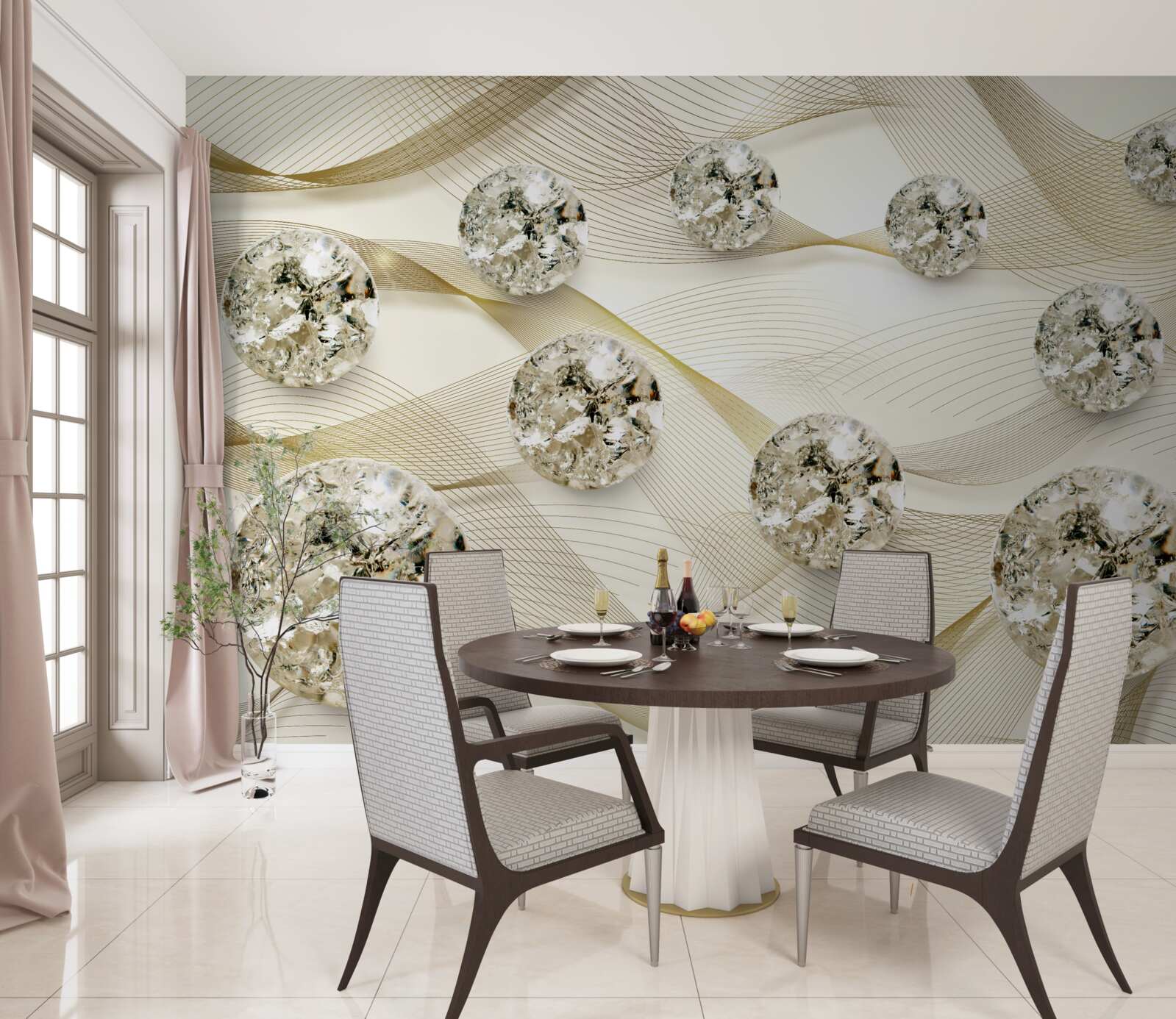 Fototapeta jemnozrnné dekorácie zdobené diamantmi