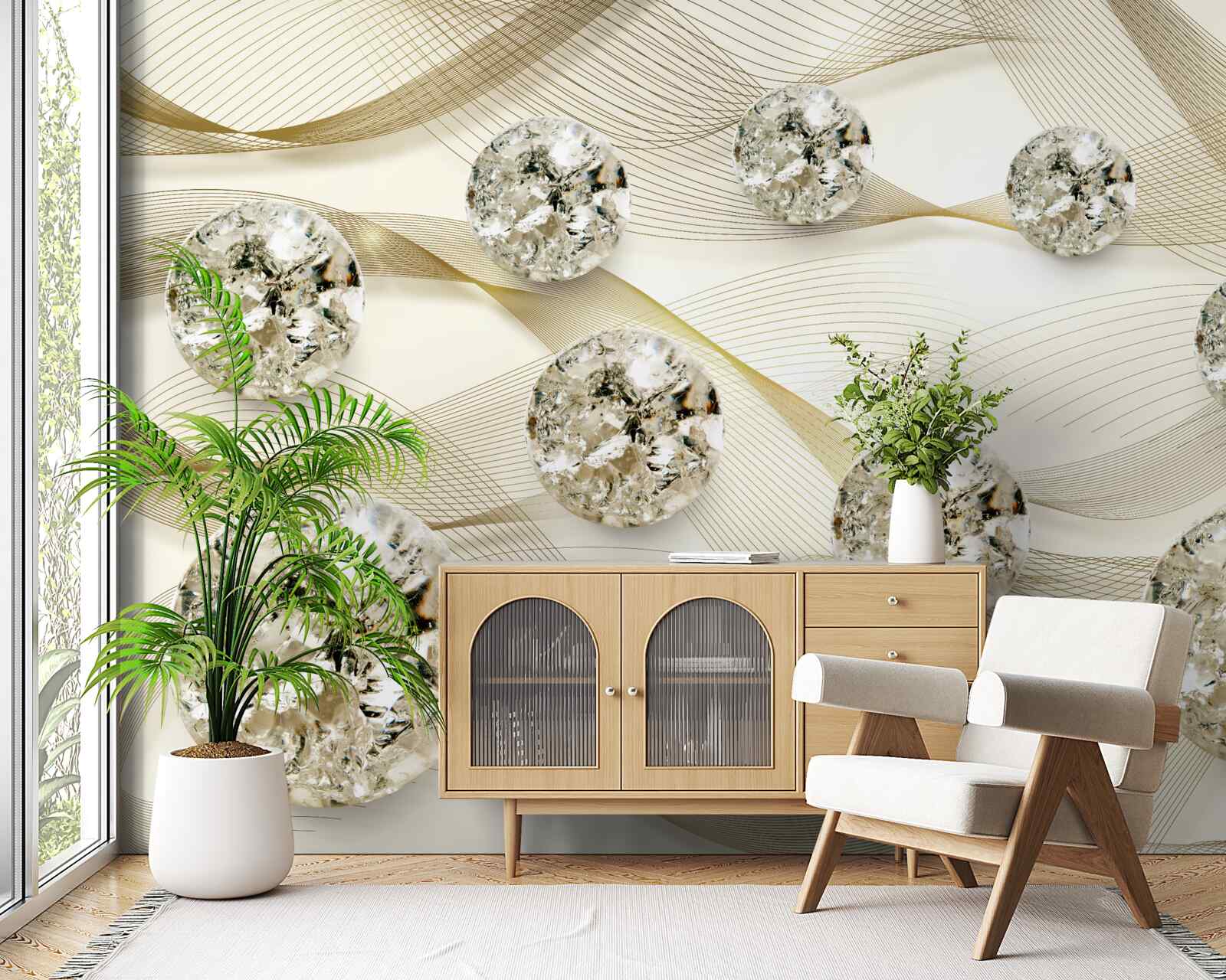 Fototapeta jemnozrnné dekorácie zdobené diamantmi