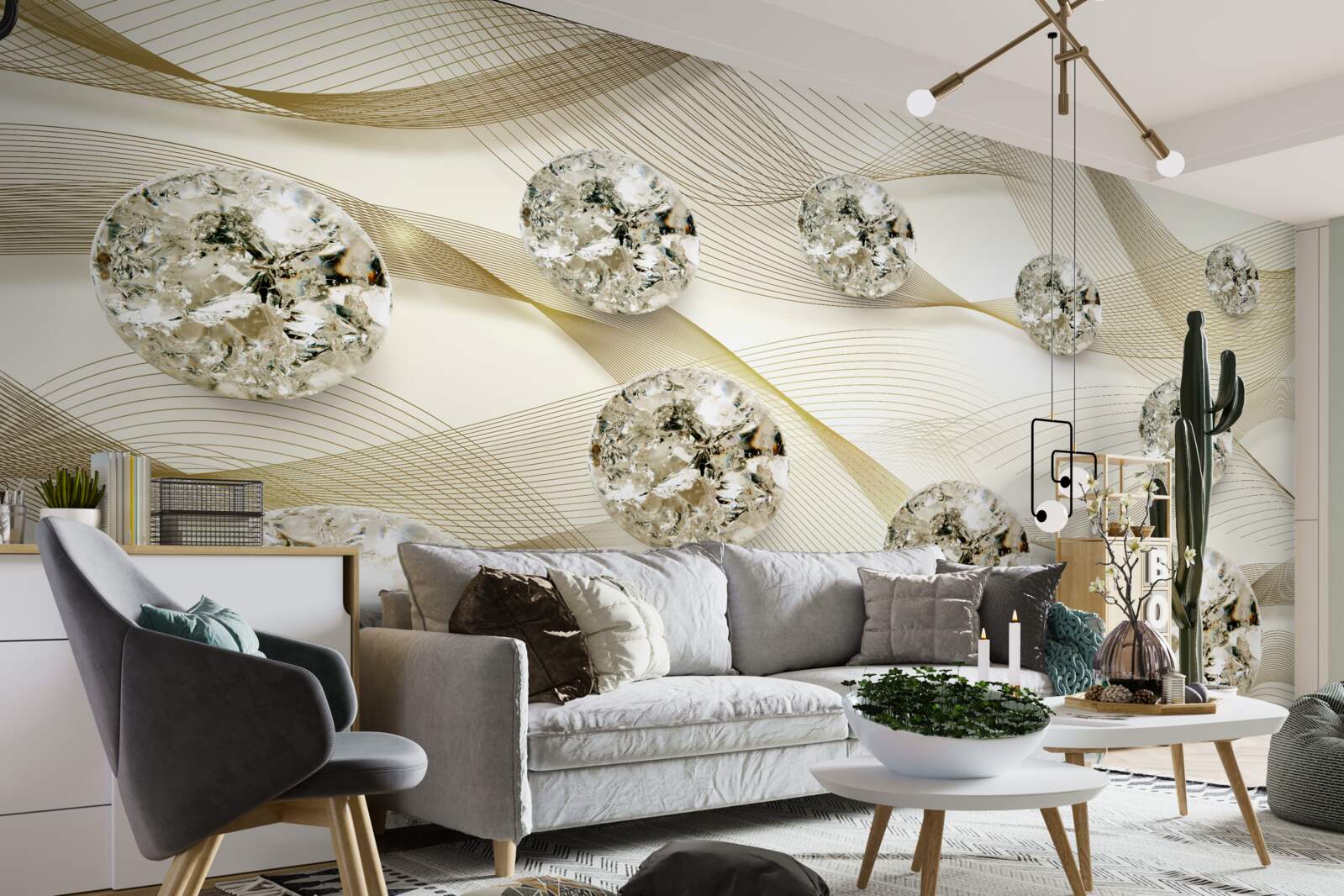 Fototapeta jemnozrnné dekorácie zdobené diamantmi