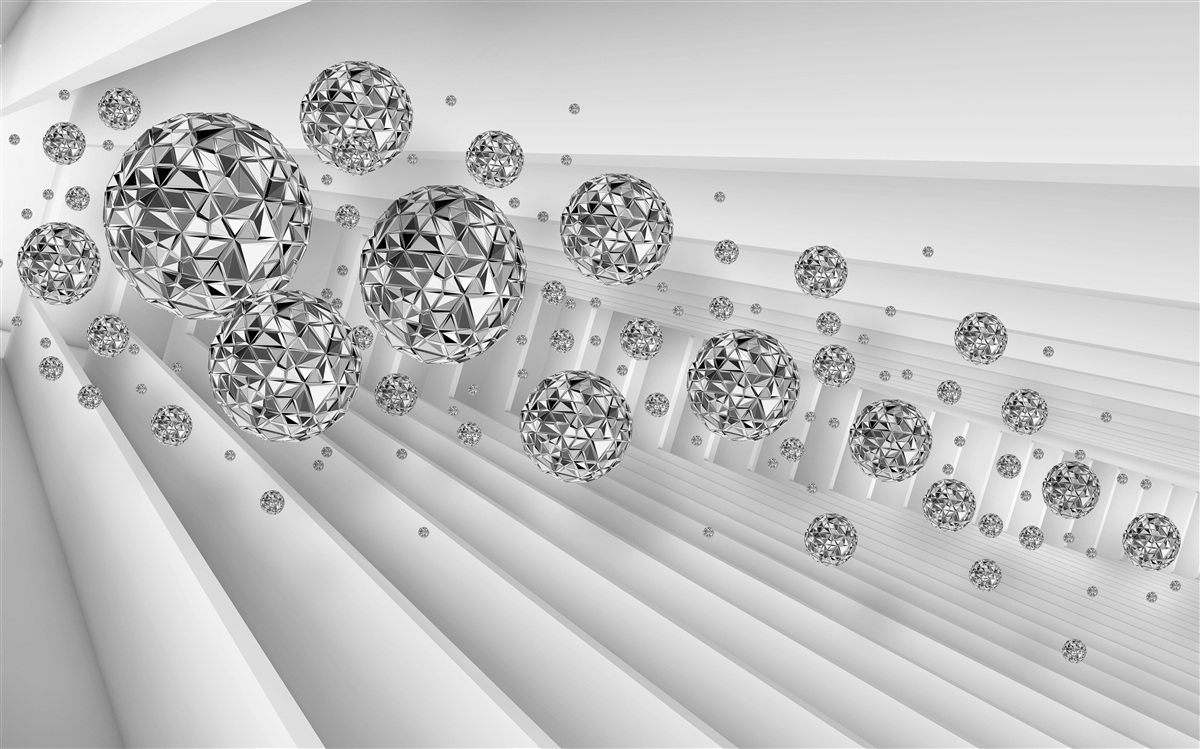 Fototapeta gule s plávajúcimi diamantmi