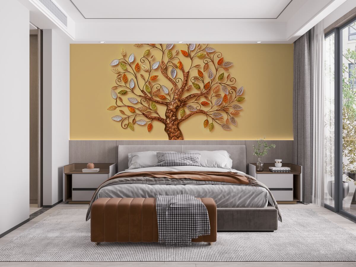 Fototapeta kovové drevo na hnedom podklade