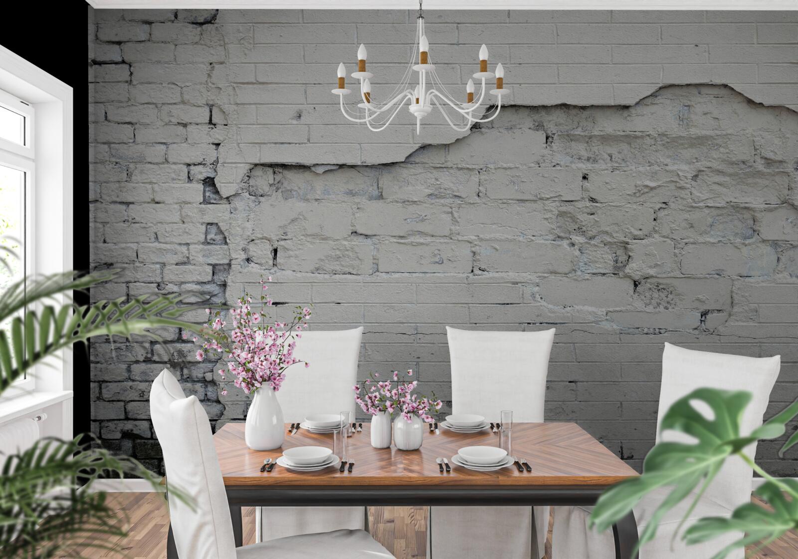 Fototapeta sivý kameň a tehlová stena