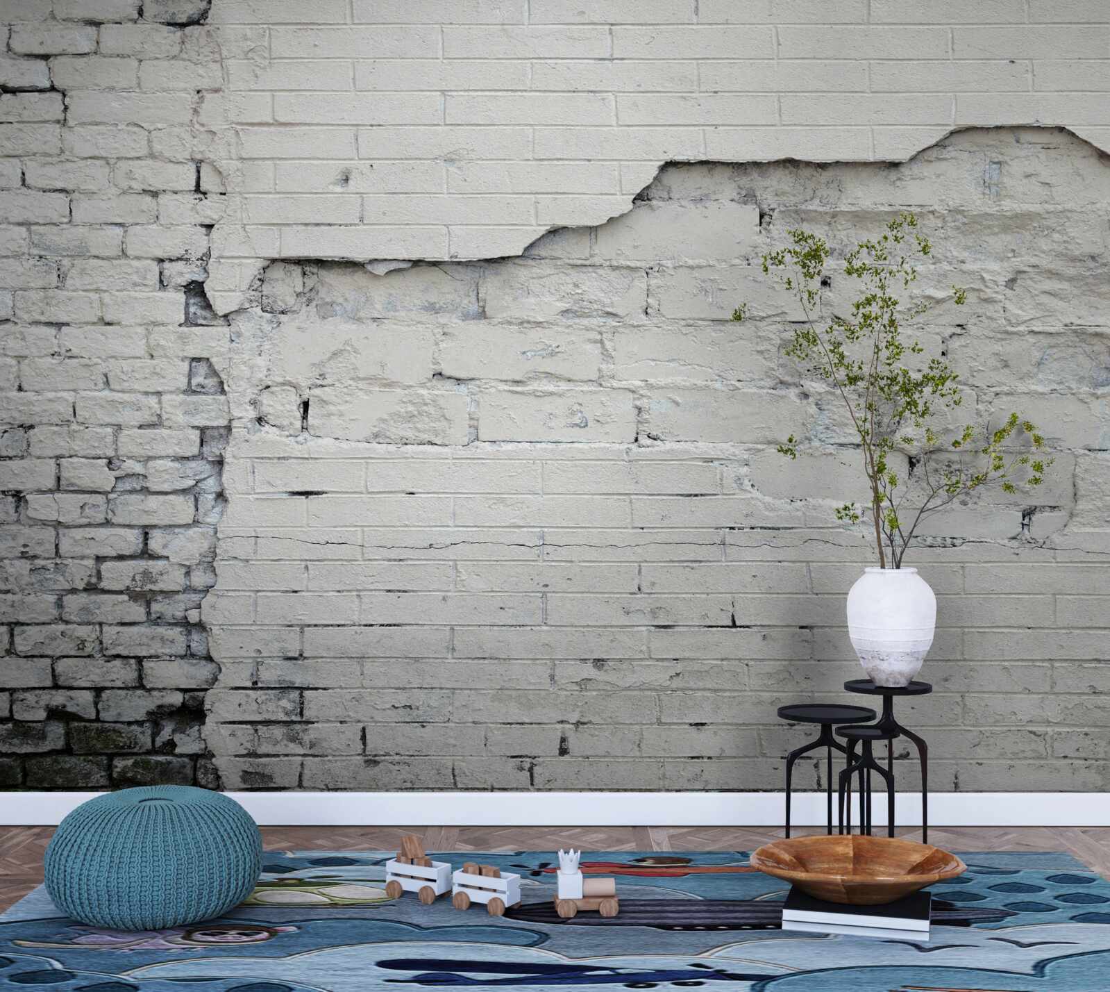 Fototapeta sivý kameň a tehlová stena