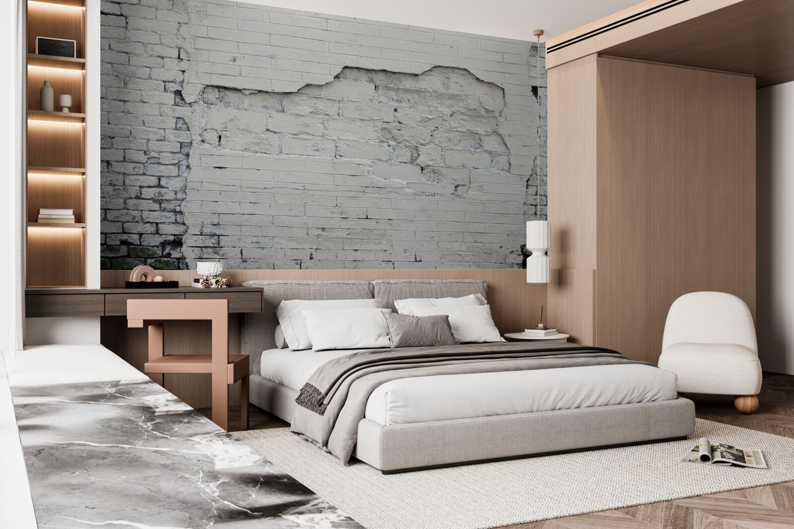 Fototapeta sivý kameň a tehlová stena