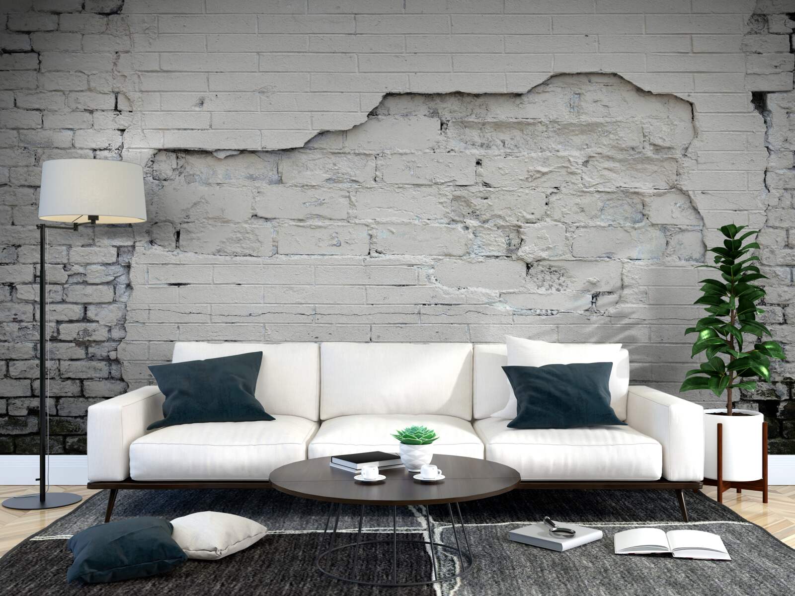 Fototapeta sivý kameň a tehlová stena