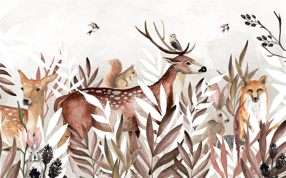 Fototapeta obyvatelia lesa a rastliny