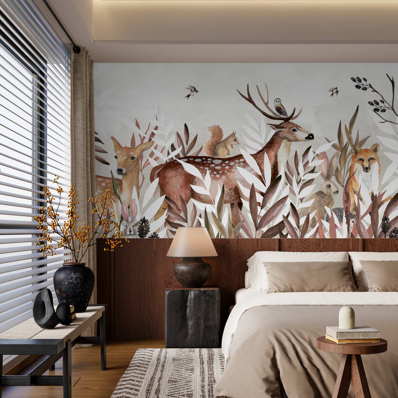 Fototapeta obyvatelia lesa a rastliny