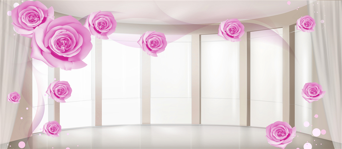 Fototapeta na priestrannom balkóne rozkvitli ružové ruže