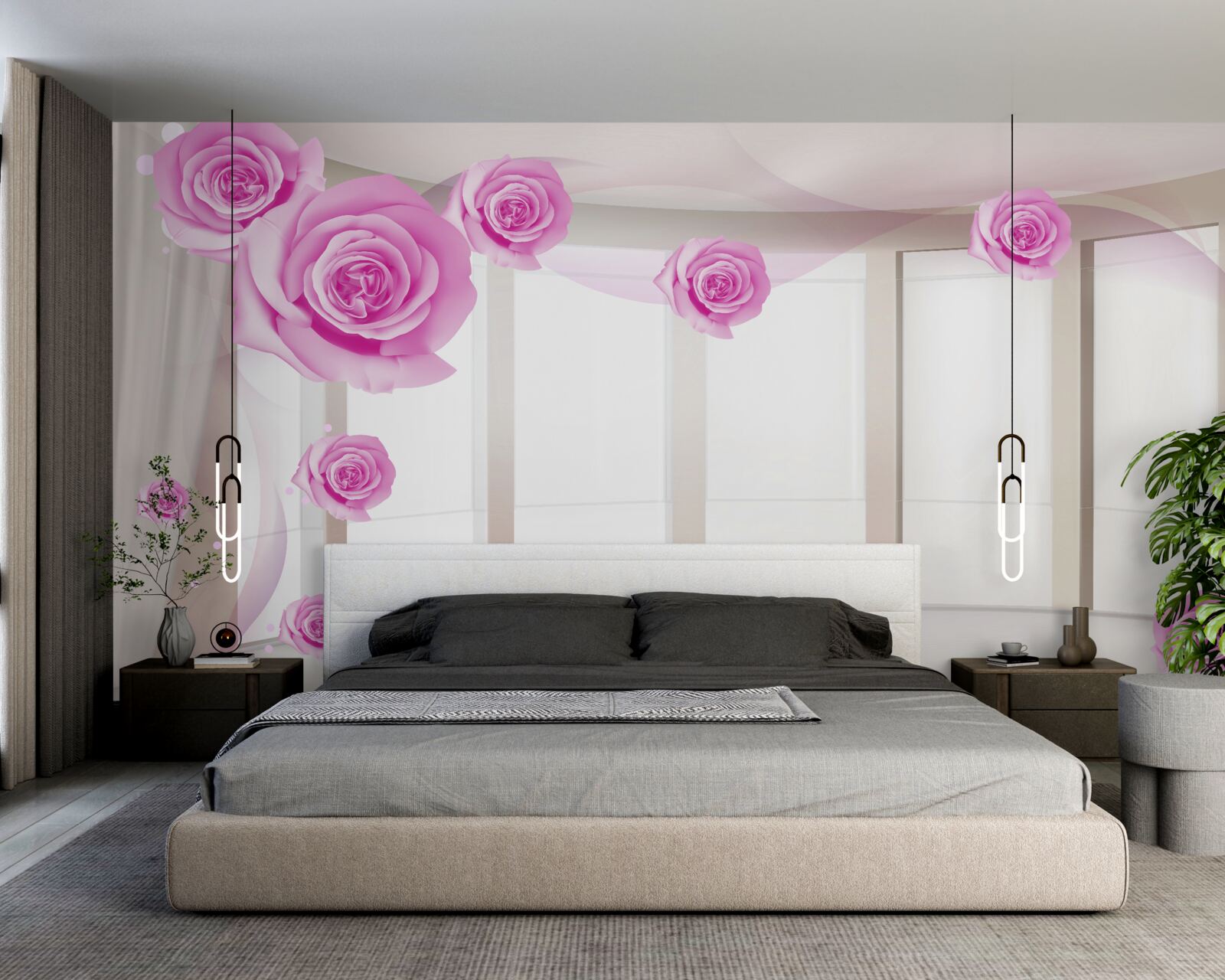 Fototapeta na priestrannom balkóne rozkvitli ružové ruže