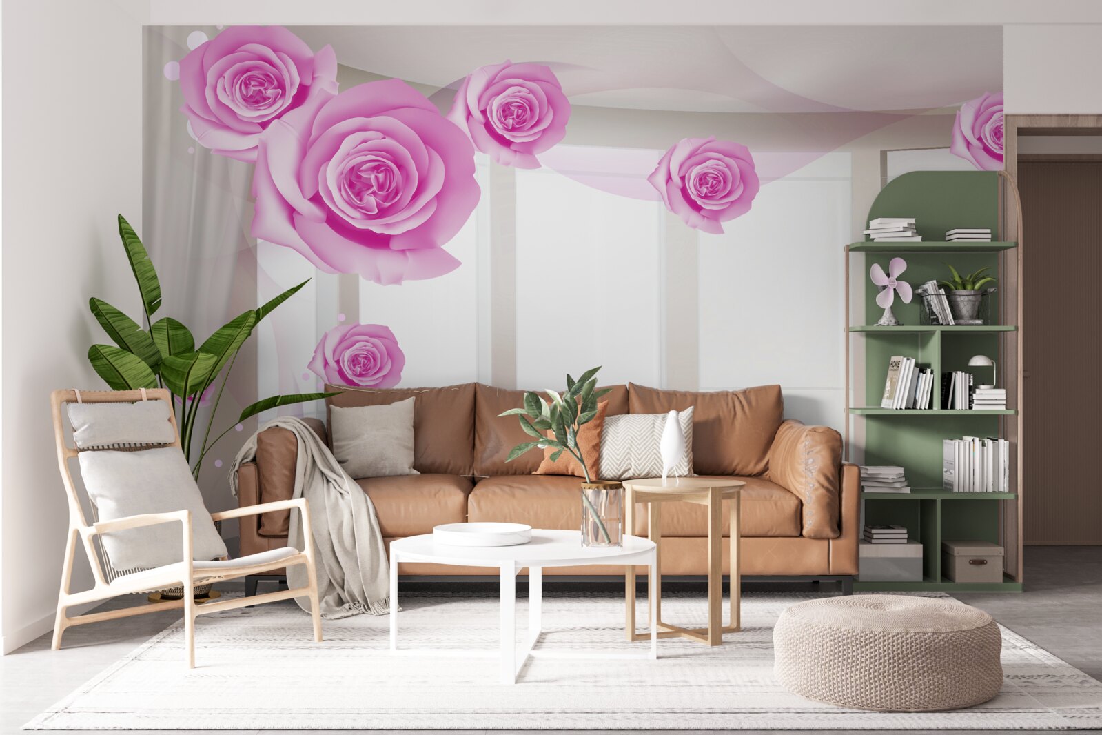 Fototapeta na priestrannom balkóne rozkvitli ružové ruže